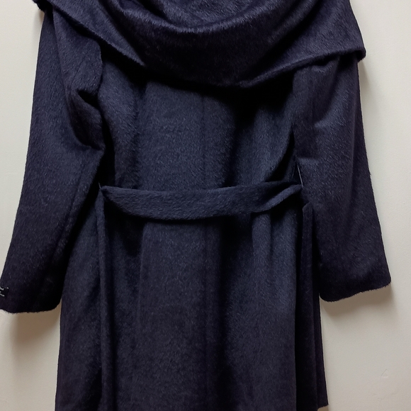 Cole Haan Alpacan Wool Purple Winter Coat - Picture 3 of 8